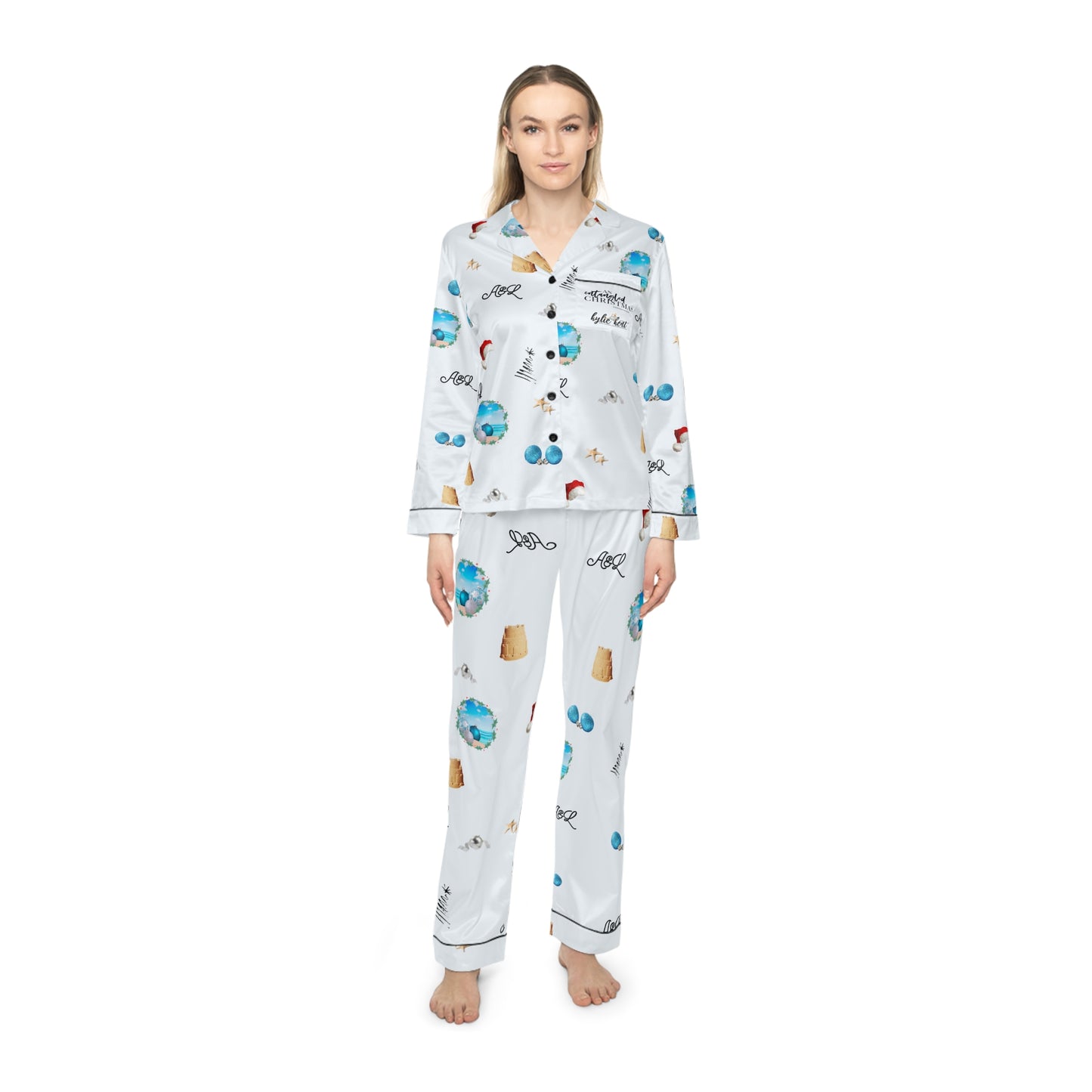 An Entangled Christmas Women's Satin Pajamas (AOP)