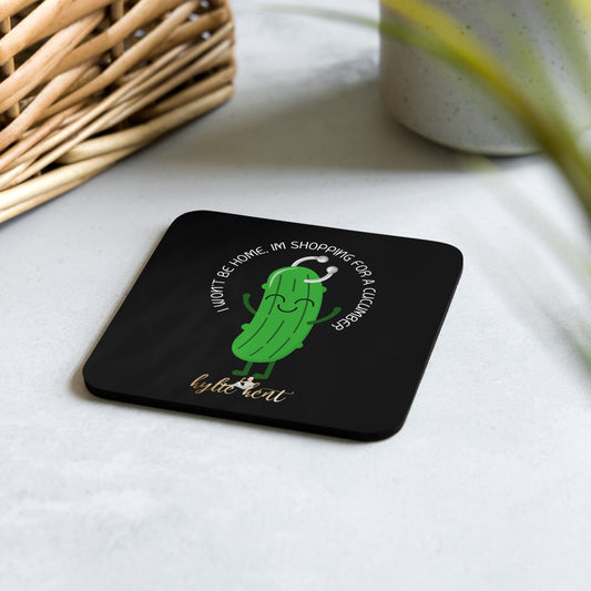 Cucumber Shopping Cork-back coaster